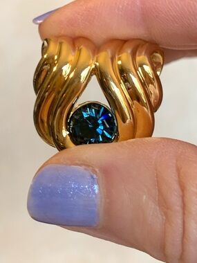 Nolan Miller Gold-Tone Pendant with Teal Crystal/Stone